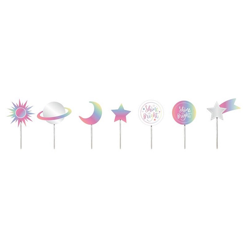 Pick Decorativo Sortido para Doce Festa Galaxia - 12 unidades - Cromus - Rizzo - Home & Living