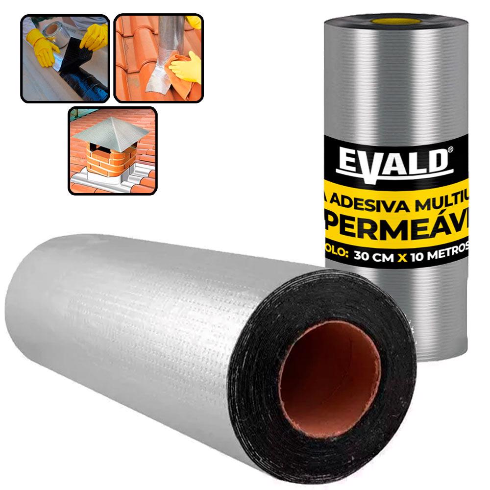 Fita Autoadesiva Multiuso Manta Asfáltica 30 CM x 10 Metros EVALD em Oferta na Shopee