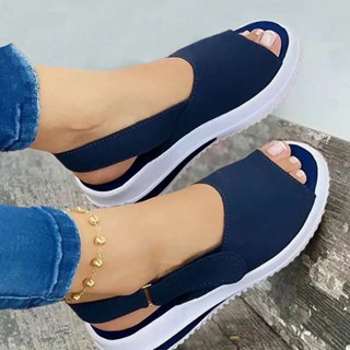 Open Toe Nova Moda Verão Mulheres Sandálias Não-Slip Sandálias de Praia Mulher Wedge Buckle Calçado Feminino Sandália Ortopédica das Mulheres