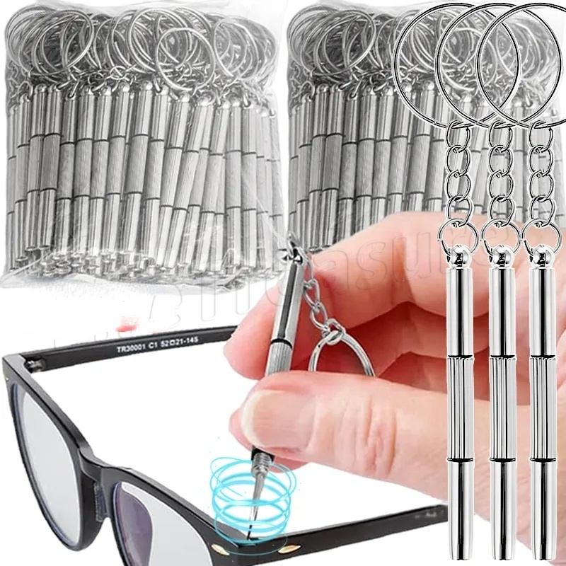 Acessórios Para Chaves De Fenda De Precisão/Kit De Reparo De 3 Em 1 Com Chaveiro/Mini-Anel De Chave Óculos