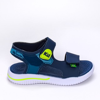 Sandália Infantil Papete Masculina Kidy Flex Marinho Neon