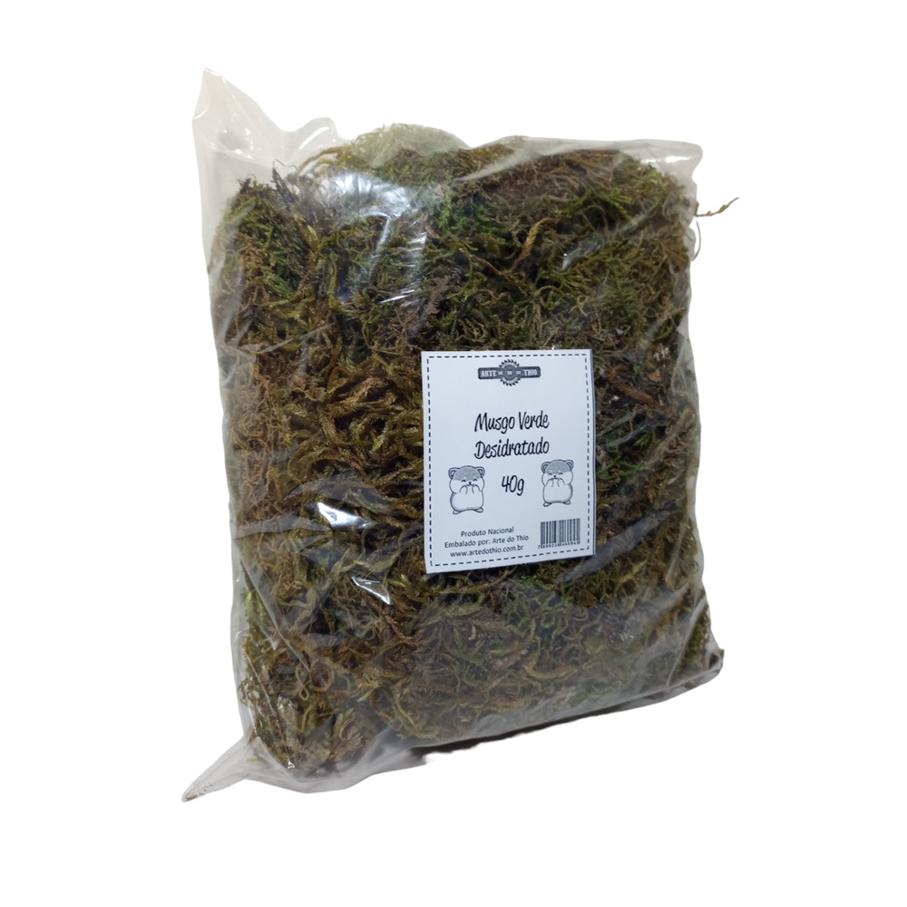 Musgo Verde Graminha 40g Desidratado Natural para Roedores Hamsters Terrarios Flores Jardim