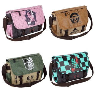2024 Último Demon Slayer Tokyo Avengers One Piece Attack Canvas Shoulder Bag Mochila para estudantes Mochila escolar em Oferta na Shopee