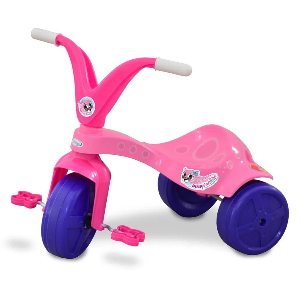 Triciclo Infantil Pink Pantera Rosa Com Pedal Xalingo Velotrol Tico Tico Motoca Brinquedo Bebê - Mom & Baby