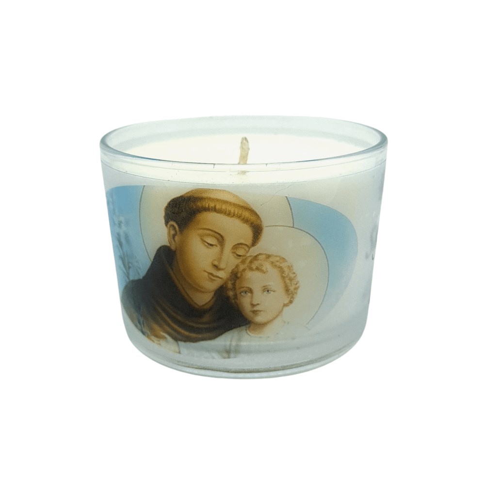 Vela Aromática de Santo Antônio no Copo de Vidro