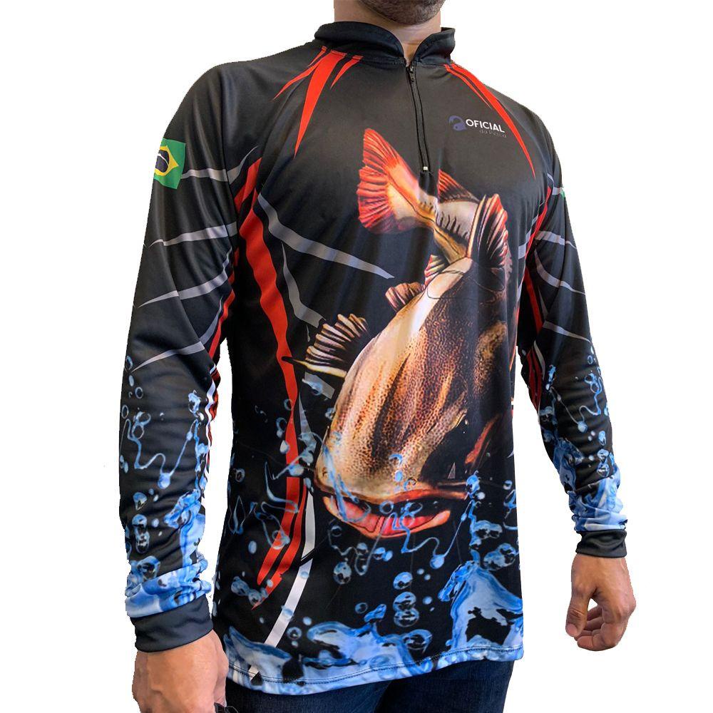 Camisa de Proteção Solar UV Pirarara - Oficial da Pesca - Sports & Outdoors