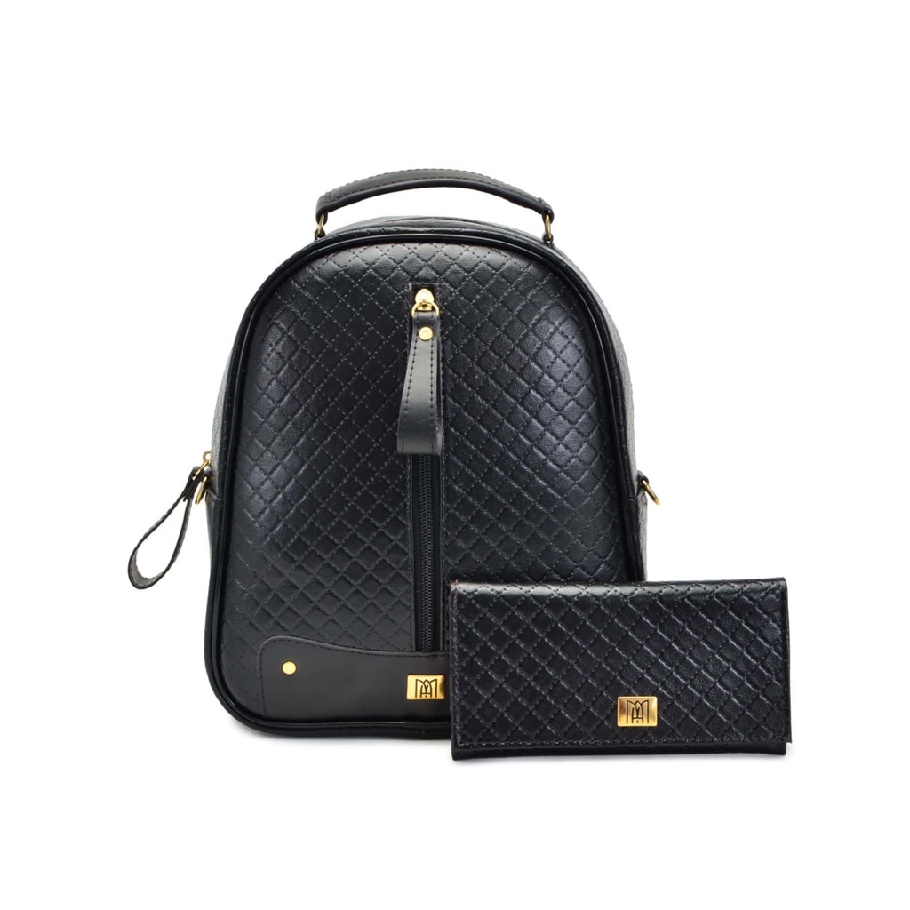 Bolsa Mochila Feminina Pequena De Costa E Transversal Casual Escola E Trabalho + Carteira