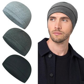 Bonés De Algodão Skull Caps , Chapéus De Feijão Leve Sono Sweat Wicking Chapéu De Ciclismo Forro De Capacete Para Homens Multicolor