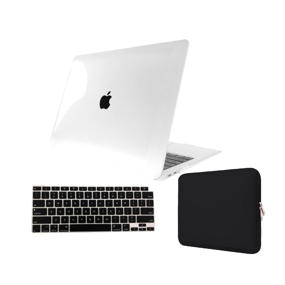 Kit Capa Case Compativel Macbook Air 15.3"A2941 A3114 A3241 A3448 Chip M2 M3 M4 M5 + Pelicula Teclado + Capa Neoprene