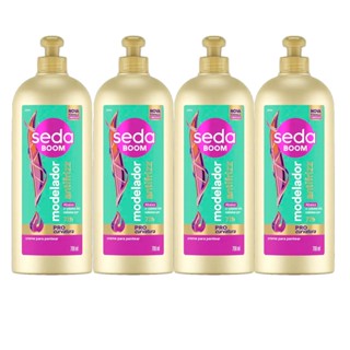 Kit 4 Cremes Para Pentear Seda Boom Pro Curvatura Definição Intensa 700ml