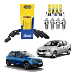 Kit Cabos De Ignicao E Jg Velas Logan Sandero Symbol 1.6 8v