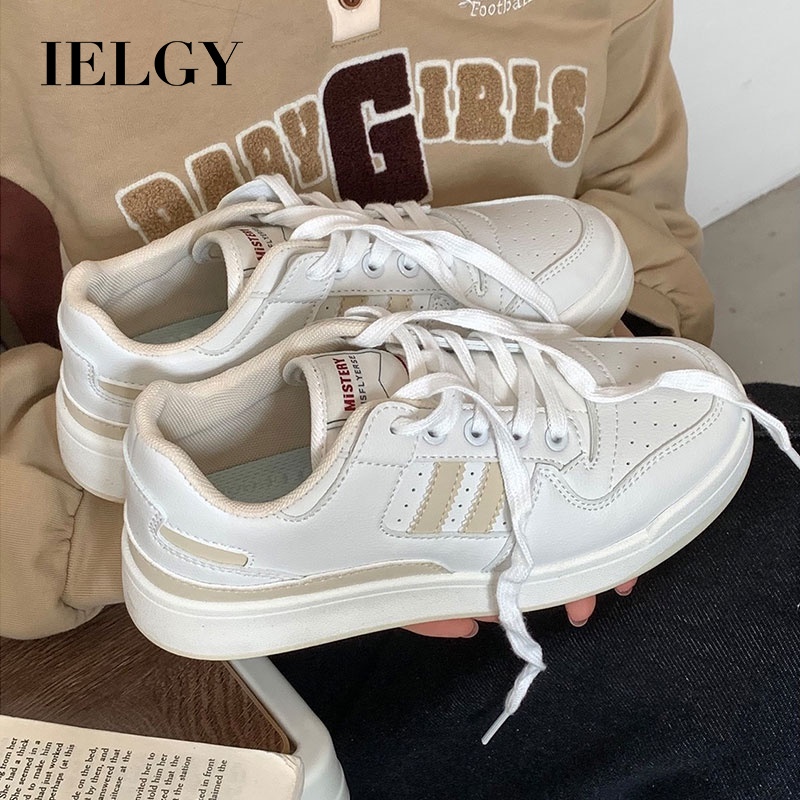 IELGY Sapatos Brancos Femininos , Solas Grossas , Primavera E Outono , Tênis Esportivos Versáteis Para Estudantes em Oferta na Shopee