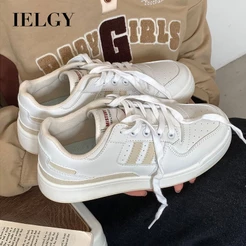 IELGY Sapatos Brancos Femininos , Solas Grossas , Primavera E Outono , Tênis Esportivos Versáteis Para Estudantes