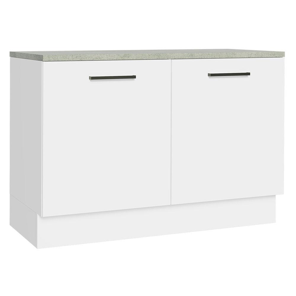 Balcão de Pia Cozinha 2 Portas (Com Tampo) Branco Agata Madesa - Home & Living