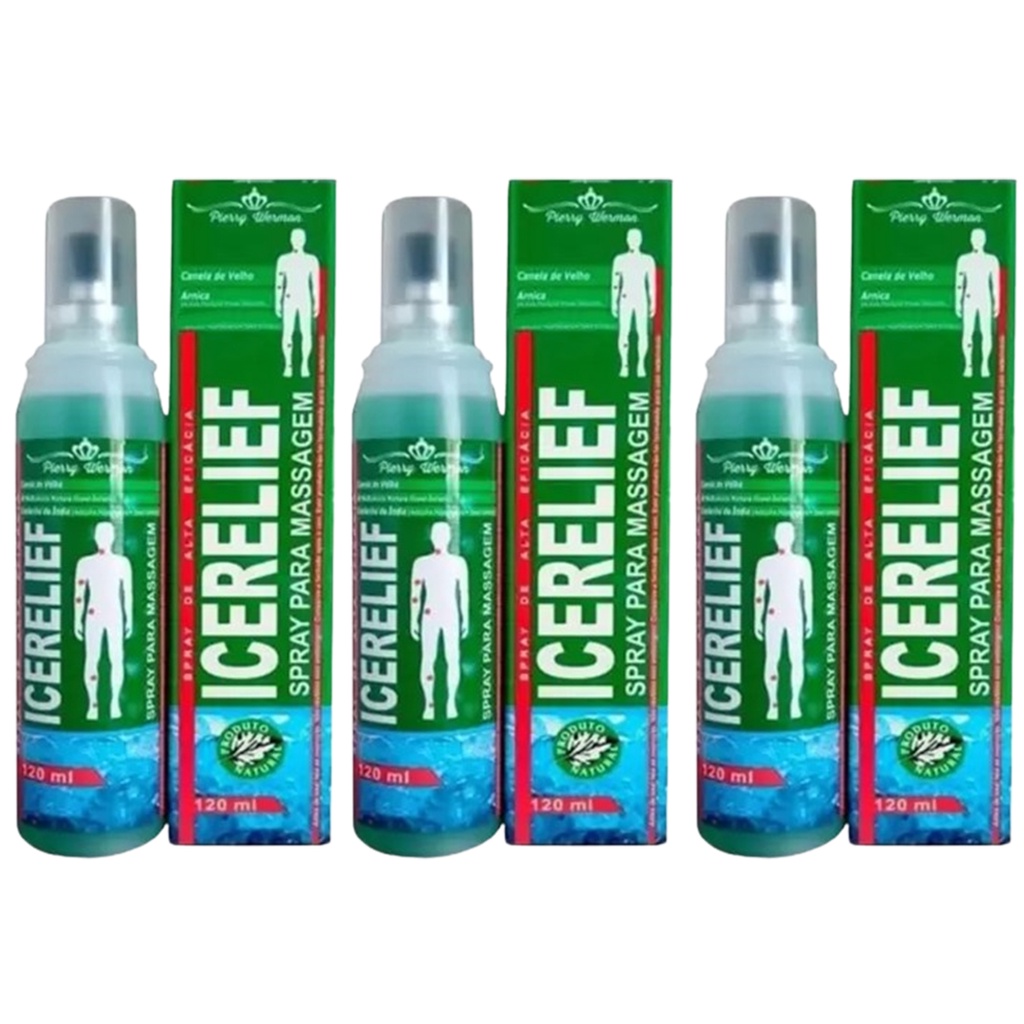 Kit 3x Spray Para Massagem Icerelief com Arnica 120 ml