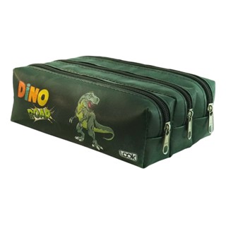 Estojo Triplo Escolar Infantil Juvenil Dinossauro