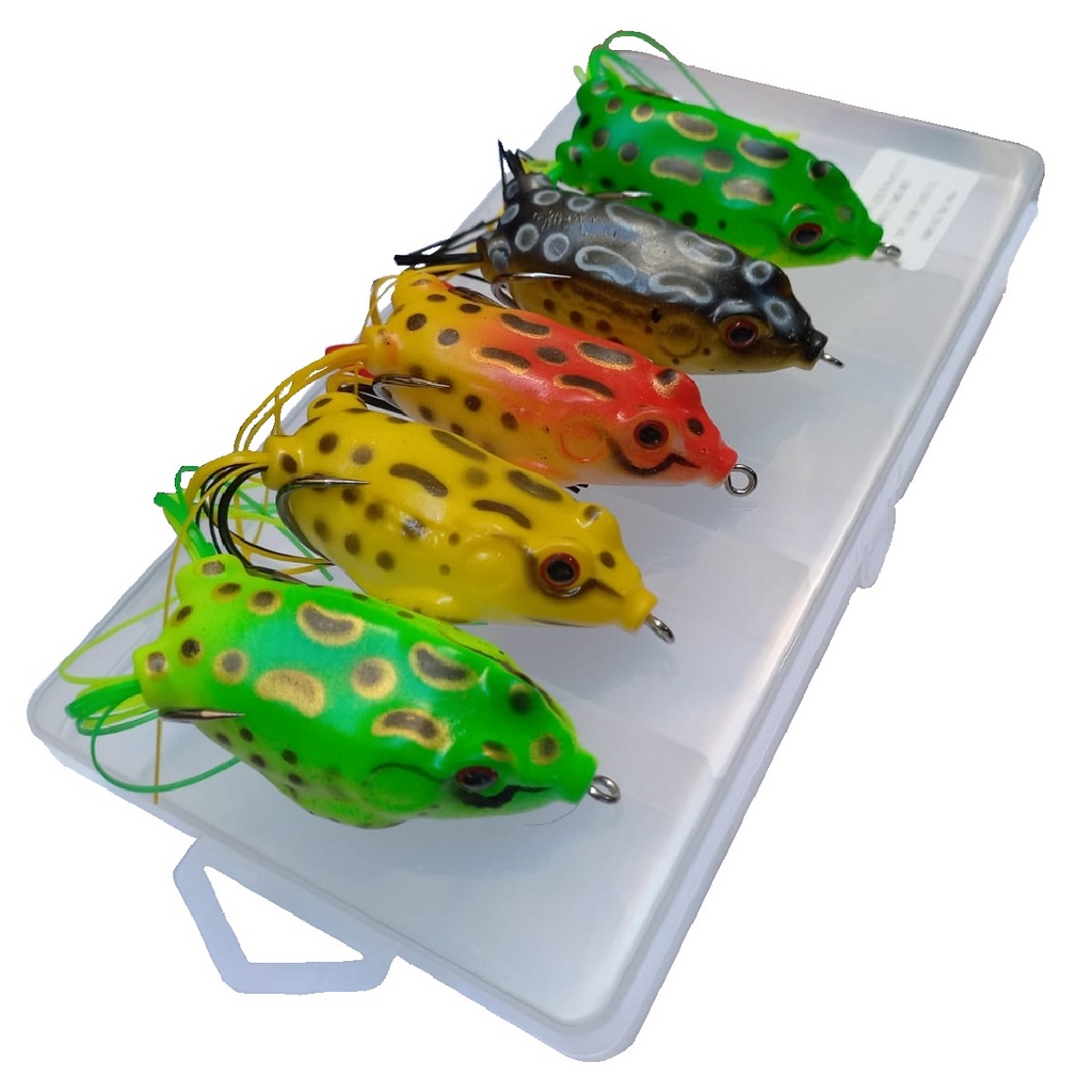 Frog 6cm Isca P/ Traíra Sapinho Sapo Flog anti enrosco kit 5 unid