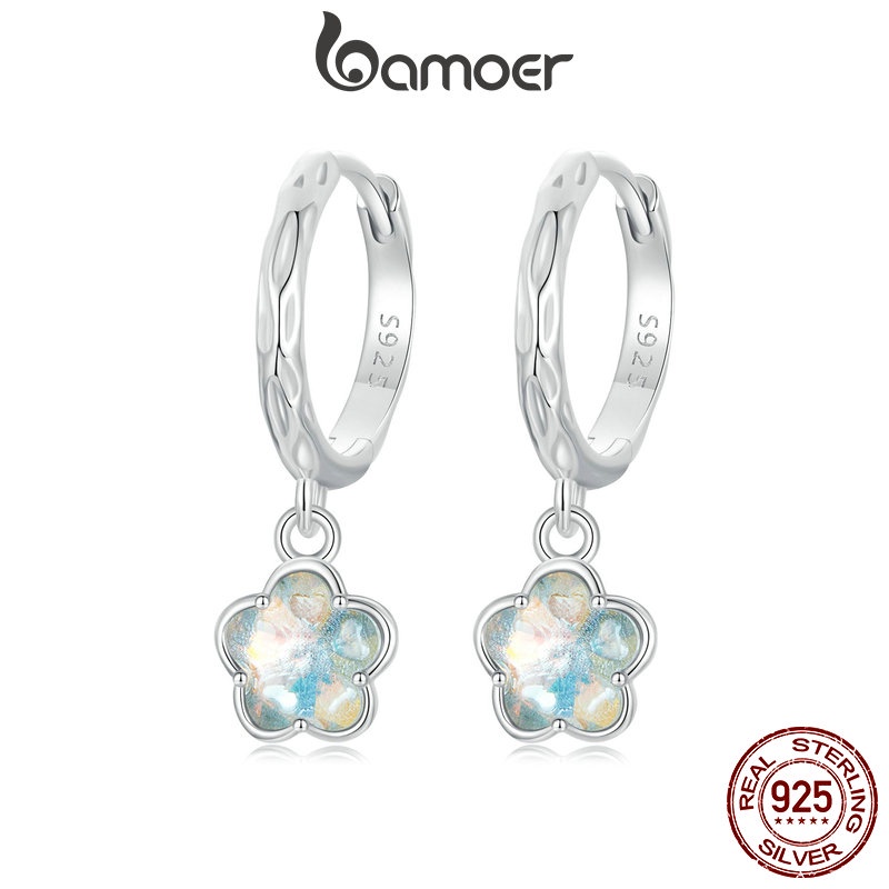 Brincos Bamoer 925 Sterling Sliver De Fita De Gelo Jóias De Flor Para Mulheres - Fashion Accessories