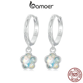 Brincos Bamoer 925 Sterling Sliver De Fita De Gelo Jóias De Flor Para Mulheres