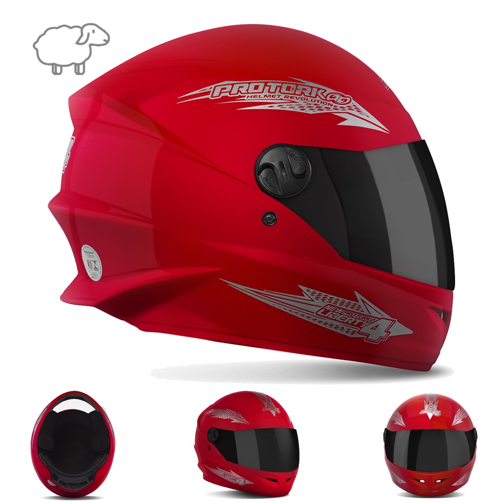 Capacete Fechado Pro Tork New Liberty Four 4 Motociclista com Viseira Escura Fumê ou Viseira Cristal