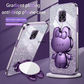 Nova Caixa Para Capinha Xiaomi Redmi Note 9S 9 10 11 12 13 Pro Plus 10S 11S 12S Bunny Vanity Mirror Bracket Cartoon Stand Porta-Objetos Capa Macia WT