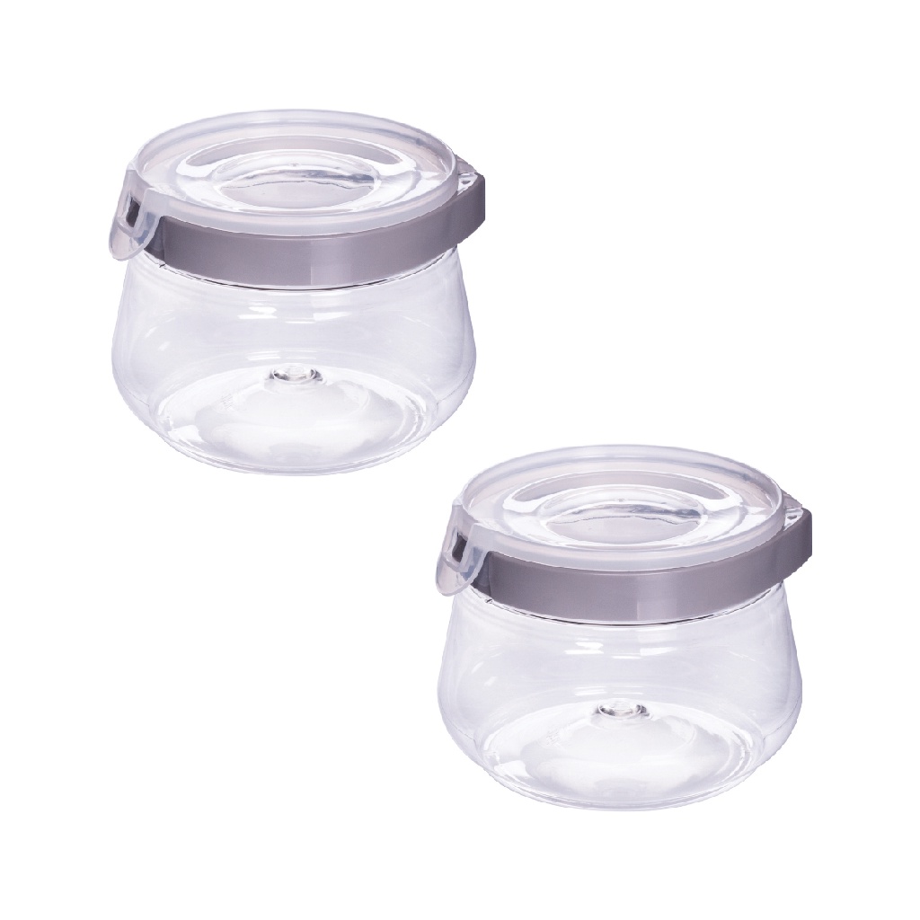 Kit 2 Potes Organizador Hermético Mantimentos Redondo Com Trava Flip em Oferta na Shopee