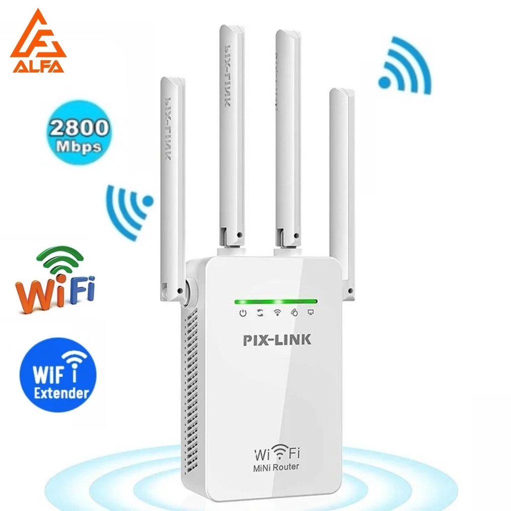 Repita e gire Wifi 4 antenas de amplificador de sinal 2800M Pix-link