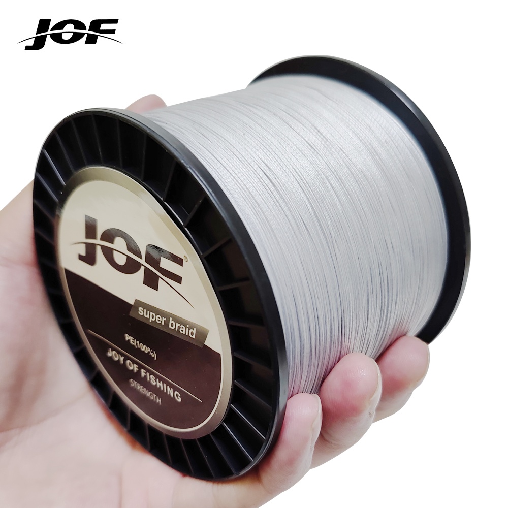 JOF 300M 500M 1000M Alta Qualidade Pesca Linha Principal, 4-Strand Multifilament PE Anti-abrasão Linha trançada, 8-80LB/3. 63-36.3KG puxar para a pesca fundição longo