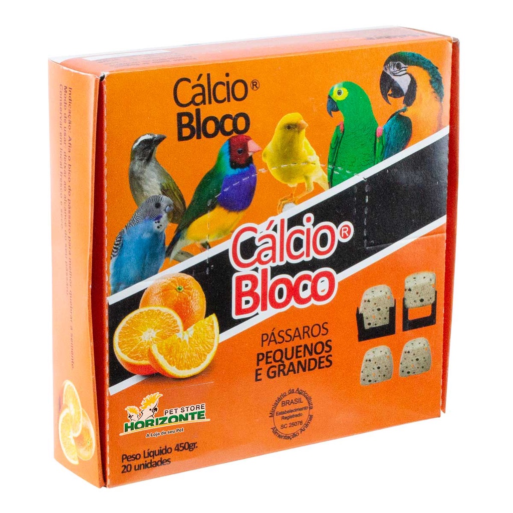 Cálcio Bloco Sabor Laranja Bica Pedra Grit Mineral Pássaros Caixa 20 Pedrinhas Suporte Sabiá Curió