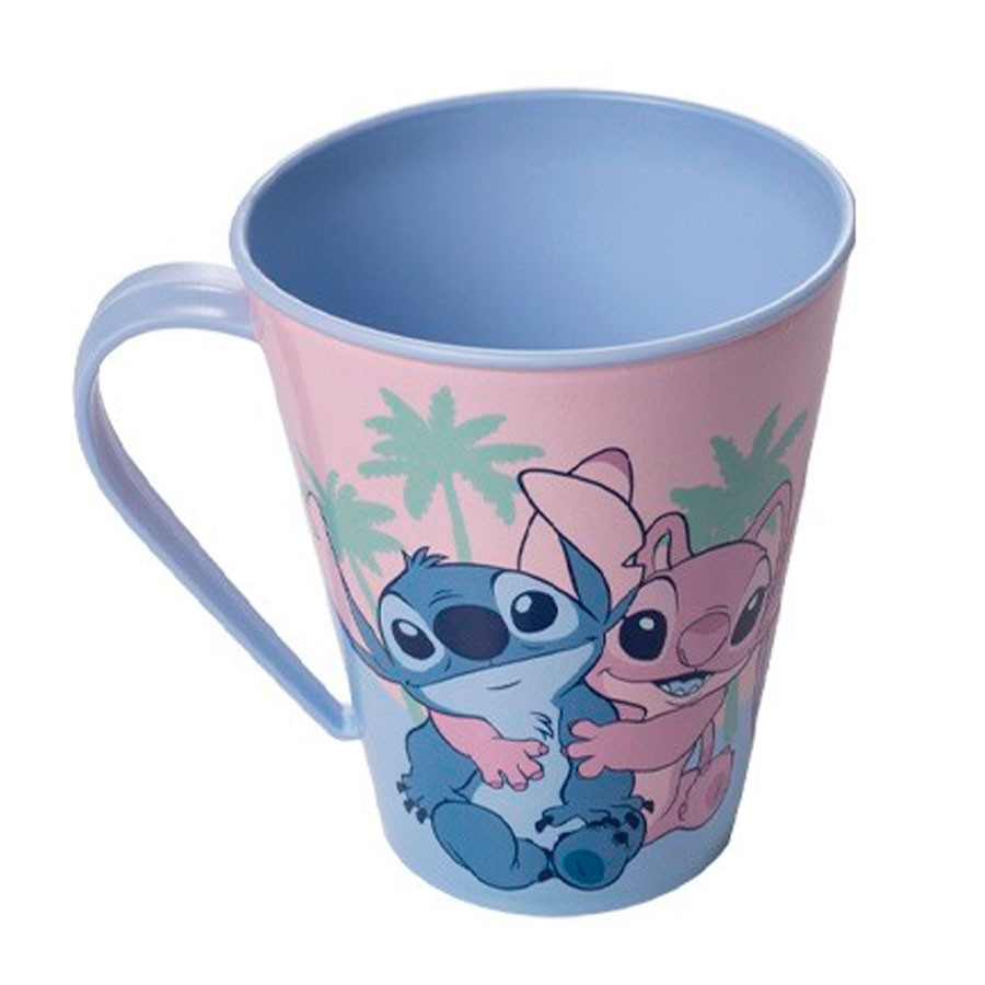 Caneca de Plástico Stitch Abraço - 360ml - 1 unidade - Plasútil - Rizzo - Mom & Baby