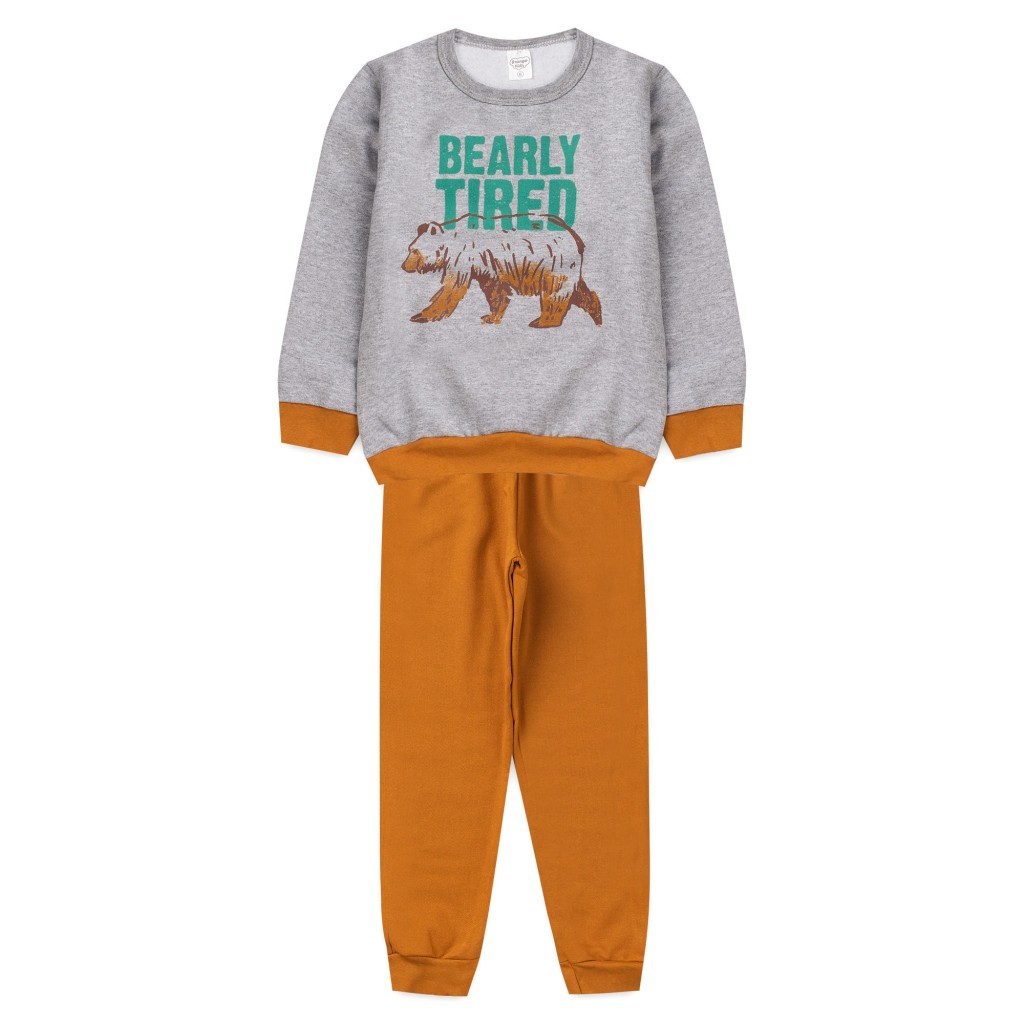 Conjunto Infantil Menino Moletom Peluciado Bearly
