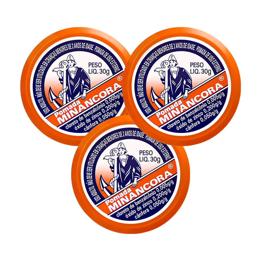 Kit C/3 Pomada Minancora 30g em Oferta na Shopee
