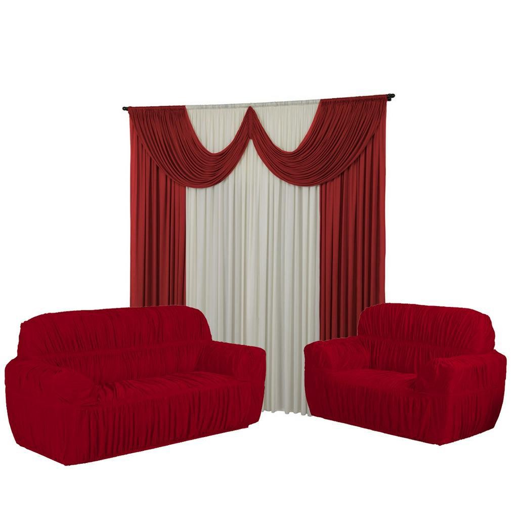 CAPA SOFA 3X2 LUGARES PADRAO + CORTINA PARIS 2 METROS MALHA GEL RESISTENTE