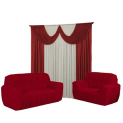 CAPA SOFA 3X2 LUGARES PADRAO + CORTINA PARIS 2 METROS MALHA GEL RESISTENTE