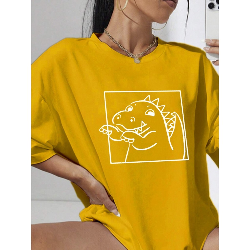 Blusa Dino Loko Estampa SweetGirl Animals Cute Vibes Oversized Instagrammer Urban Mode Modern Outfit