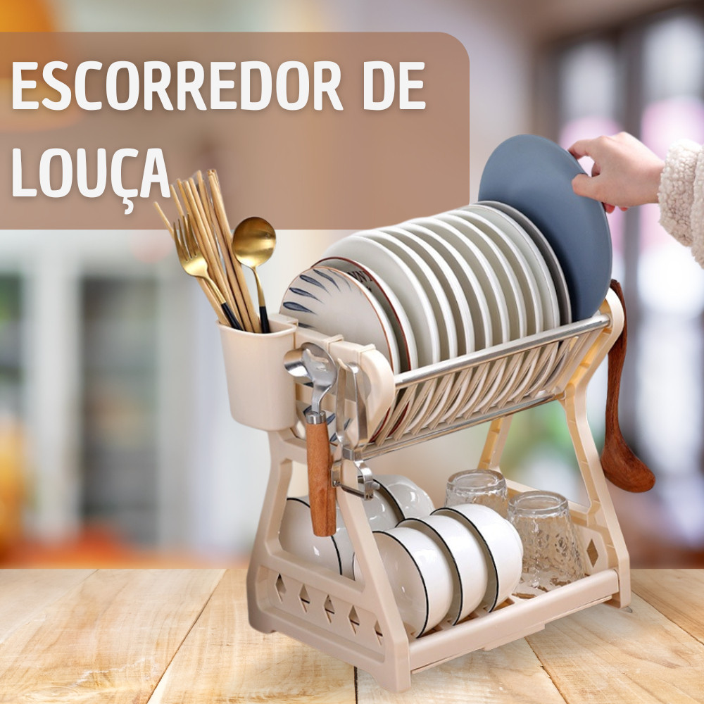 Escorredor de Louças Pratos Secador Louça escorredor de Cozinha seca Copos Desmontável — imagem 2 de 2