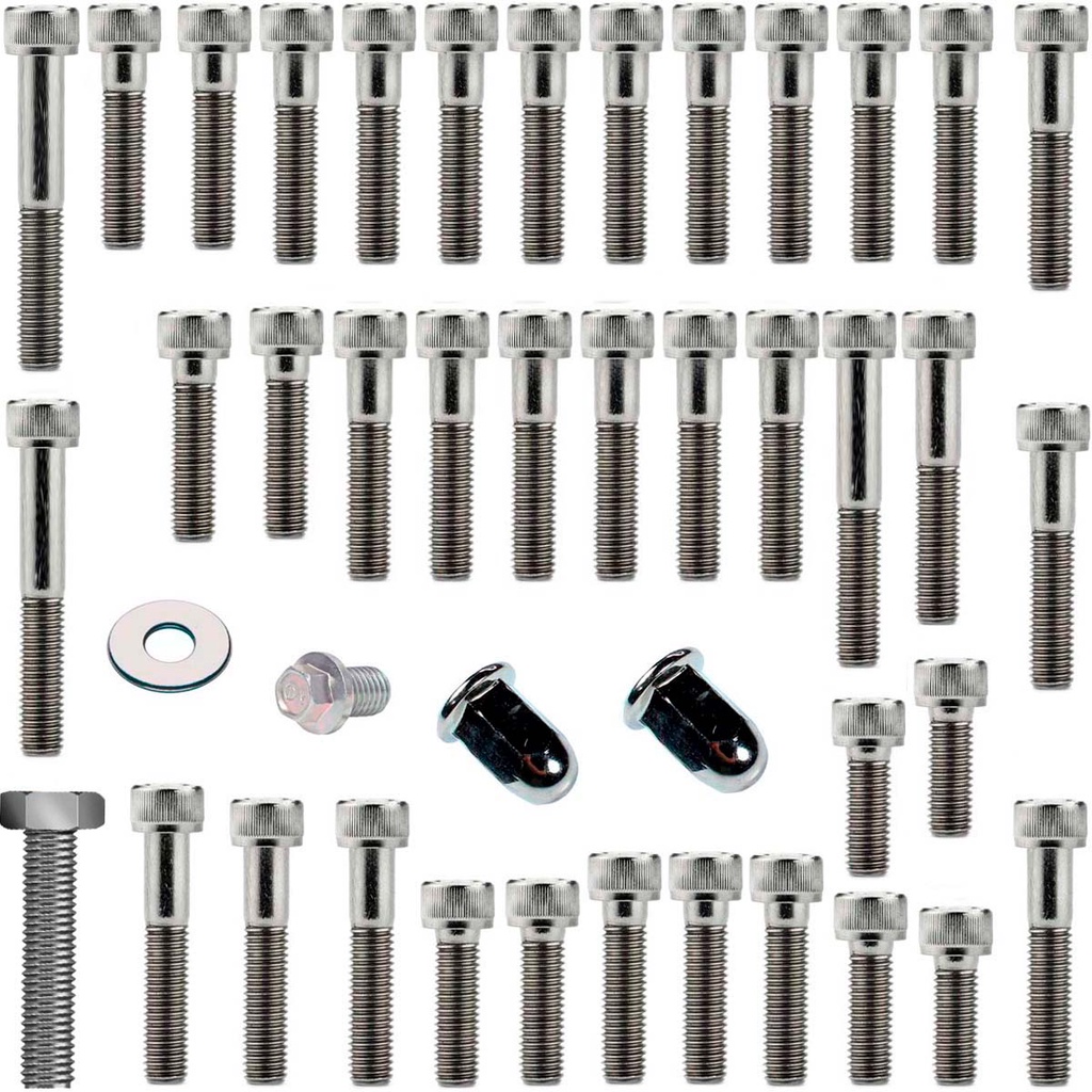 Kit parafusos inox tampa motor completo CG125 Titan KS 2000 a 2004 CG125 Fan 2005 a 2008 inteiro
