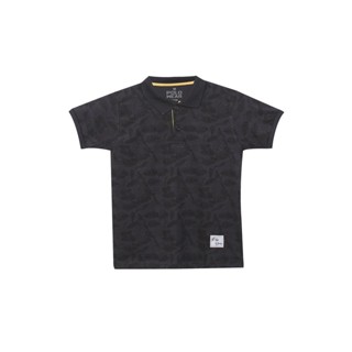 Polo Masculina Infantil Estampa Vegetação Blessed Polo Wear Cinza Escuro
