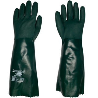 Luva de PVC 46cm Cano Longo Verde Forrada Aspera CA 43621