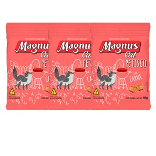 Kit com 3 Petisco Magnus Cat Sabor Carne 40g em Oferta na Shopee