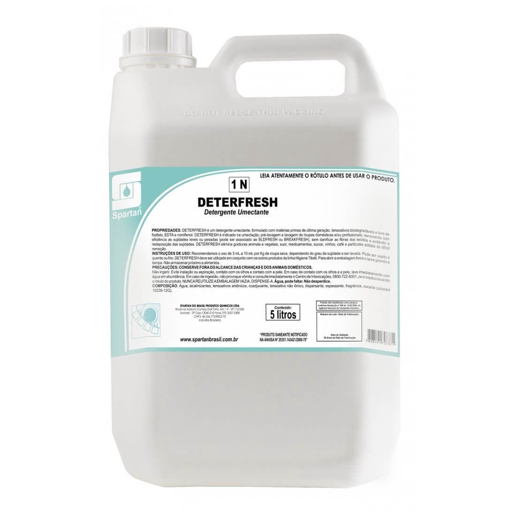 DETERFRESH SABAO LIQUIDO PARA ROUPA 5 LITROS