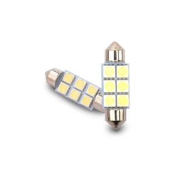 Par Lâmpada Led Torpedo 6000K 6 Leds Smd 5050 39Mm 12V