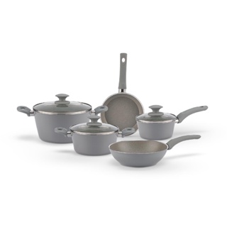 Jogo de Panelas Antiaderentes 5 Peças Indução Ceramic Life Optima Marble Brinox - Cinza em Oferta na Shopee