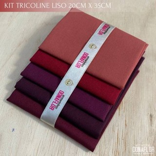 Kit 5tecidos Tricoline Liso Tons Terrosos 100% Algodão - Medida 20cm x 35cm