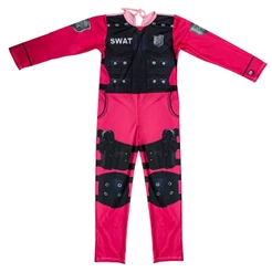 Roupa de Policial Infantil Feminina Longa Swat Rosa
