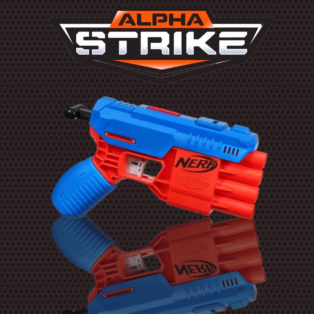 Lança Dardos Nerf Alpha Strike Arminha De Brinquedo Com 4 Dardos Lançador Infantil Azul E Laranja Para Meninos Meninas Crianças Adultos Selo Inmetro Brinquedos Hobby Hasbro