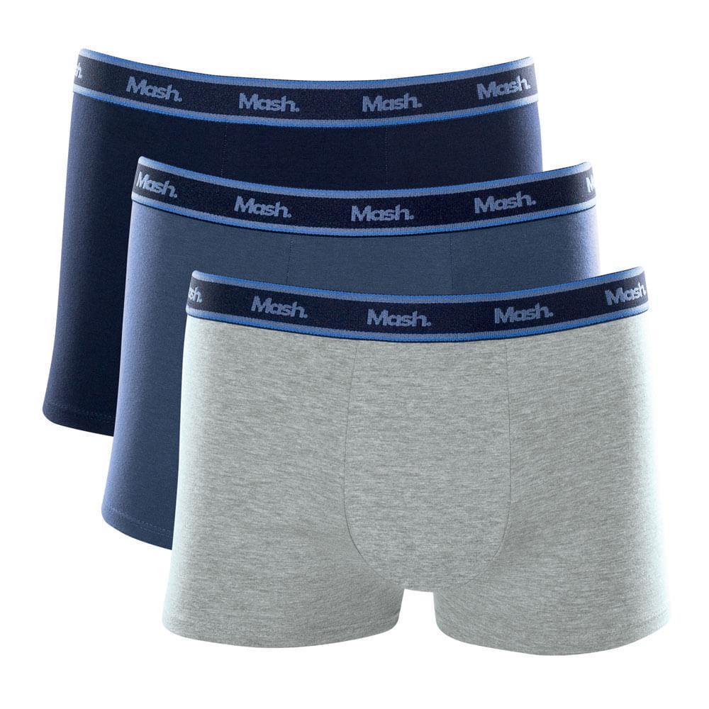 Kit Cueca Boxer Mash 3 Peças Elástico Masculina Algodão em Oferta na Shopee