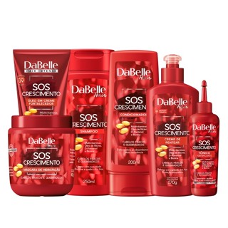 Dabelle SOS Crescimento Fortalecimento Shampoo Condicionador Máscara Creme de Pentear Leave-in Tônico Antiqueda