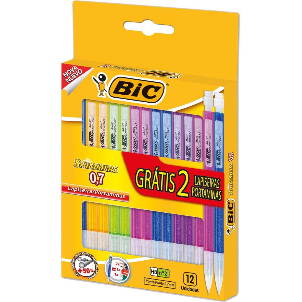 Lapiseira Bic Shimmers 0,7mm Caixa com 12 Unidades