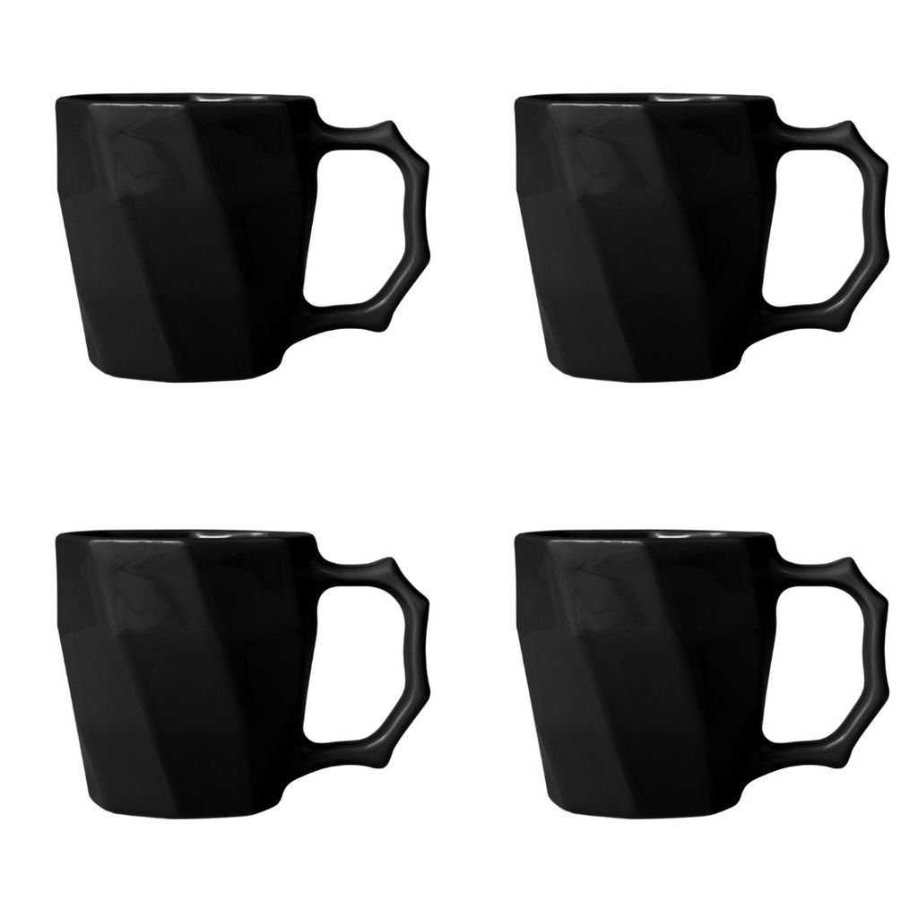 Jogo de Canecas Cerâmicas 4 peças Louça Café da Manha Cores Variadas